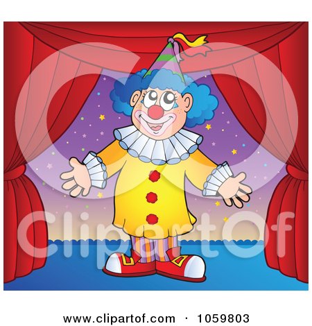 Royalty-Free Vector Clip Art Illustration of a Performing Clown - 2 by visekart