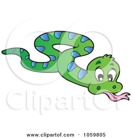 Royalty-Free Vector Clip Art Illustration of a Green And Blue Snake by visekart