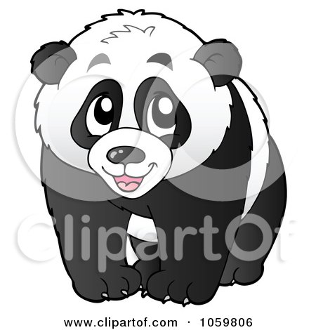 Royalty-Free Vector Clip Art Illustration of a Happy Panda Bear by visekart