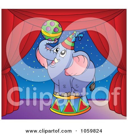 Royalty-Free Vector Clip Art Illustration of a Circus Elephant by visekart