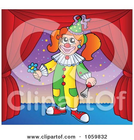 Royalty-Free Vector Clip Art Illustration of a Performing Clown - 1 by visekart