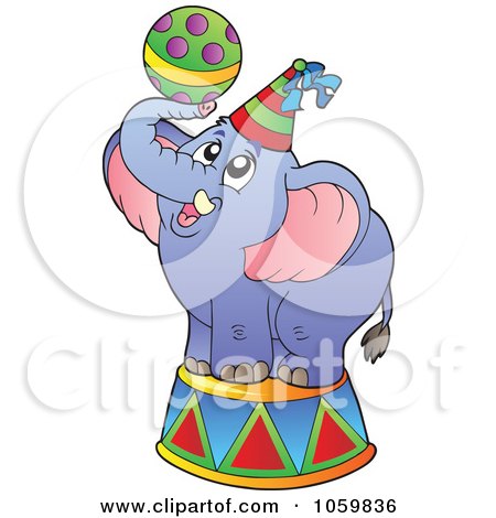 Royalty-Free Vector Clip Art Illustration of a Circus Elephant With A Ball by visekart