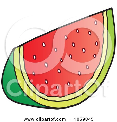 Royalty-Free Vector Clip Art Illustration of a Slice Of Watermelon by visekart