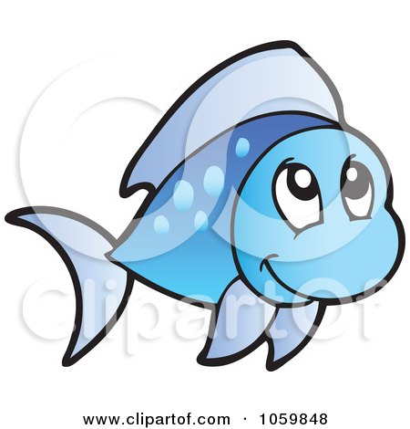 Royalty-Free Vector Clip Art Illustration of a Blue Fish by visekart