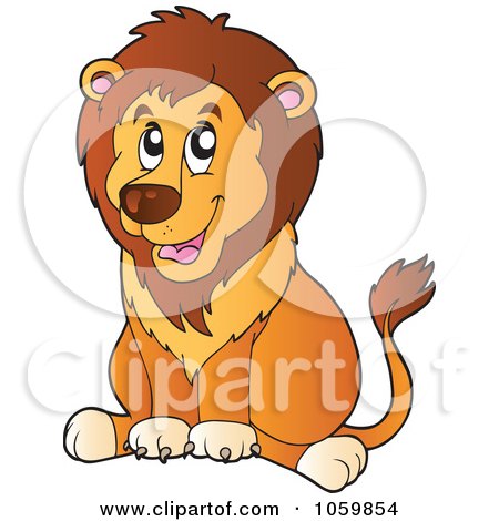 Baby lion drawing wild animal sticker - TenStickers