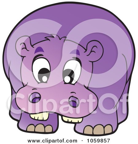 Royalty-Free Vector Clip Art Illustration of a Purple Hippo by visekart