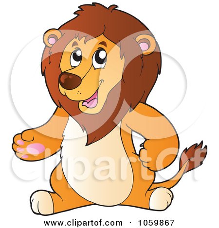 Royalty-Free Vector Clip Art Illustration of a Gesturing Lion by visekart