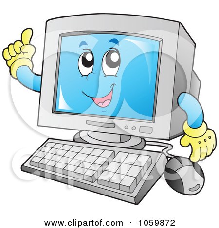 Royalty-Free Vector Clip Art Illustration of a Smart Desktop Computer by visekart