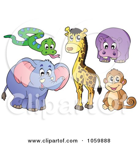 Royalty-Free Vector Clip Art Illustration of a Digital Collage Of African Animals by visekart