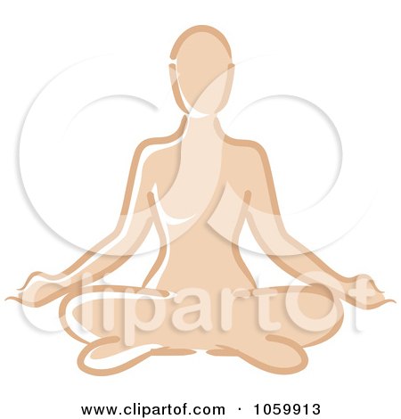 Royalty-Free Vector Clip Art Illustration of a Caucasian Woman Meditating by Rosie Piter
