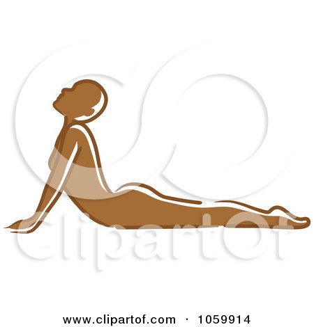 Royalty-Free Vector Clip Art Illustration of a Black Woman In The Cobra Yoga Position by Rosie Piter