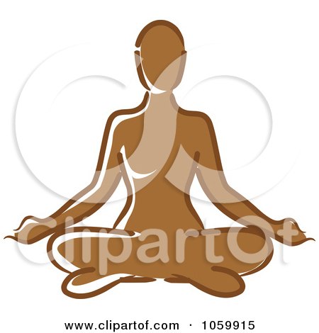 Royalty-Free Vector Clip Art Illustration of a Black Woman Meditating by Rosie Piter