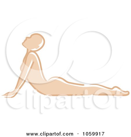 Royalty-Free Vector Clip Art Illustration of a Caucasian Woman In The Cobra Yoga Position by Rosie Piter