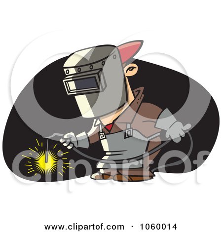 Royalty-Free Vector Clip Art Illustration of a Cartoon Working Welder by toonaday