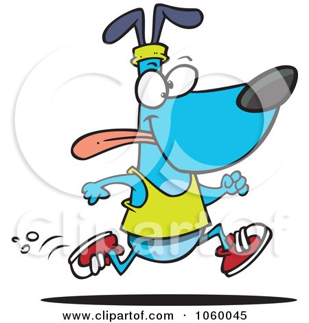 Royalty-Free Vector Clip Art Illustration of a Cartoon Dog Jogging by toonaday