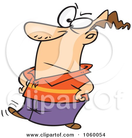 Royalty-Free Vector Clip Art Illustration of a Cartoon Impatient Man Tapping His Foot by toonaday