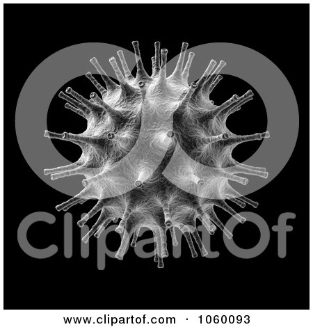 Royalty-Free CGI Clip Art Illustration of a Virus on Black by Mopic