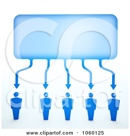 Royalty-Free CGI Clip Art Illustration of 3d Blue People Connected To A Word Balloon by Mopic