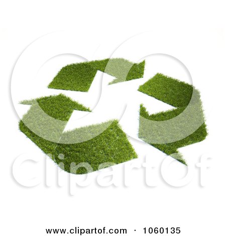 Royalty-Free CGI Clip Art Illustration of a 3d Recycle Symbol Of Grass by Mopic
