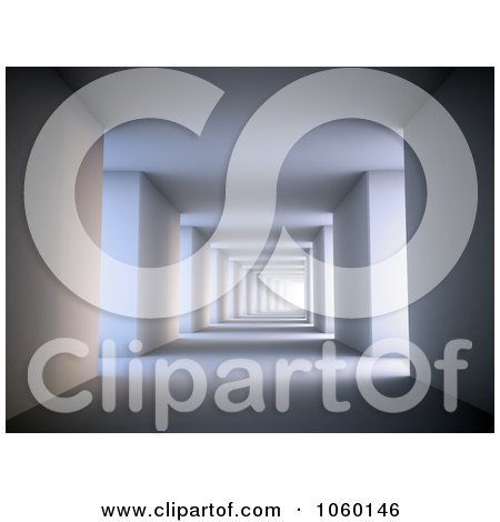 Royalty-Free CGI Clip Art Illustration of a 3d Corridor by Mopic