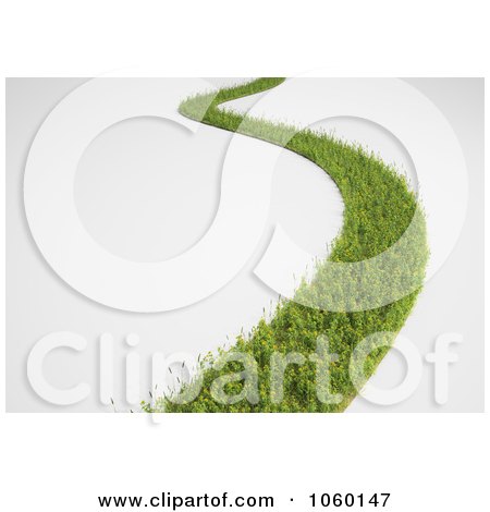 Royalty-Free CGI Clip Art Illustration of a 3d Wildflower And Grass Path by Mopic