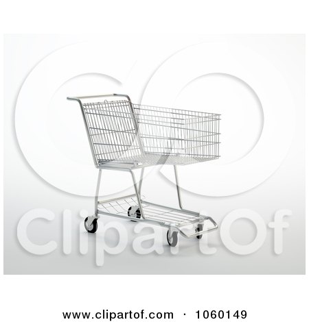 Royalty-Free CGI Clip Art Illustration of a 3d Empty Cart by Mopic