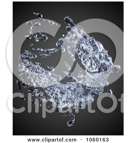 Royalty-Free CGI Clip Art Illustration of a 3d Water Splash by Mopic