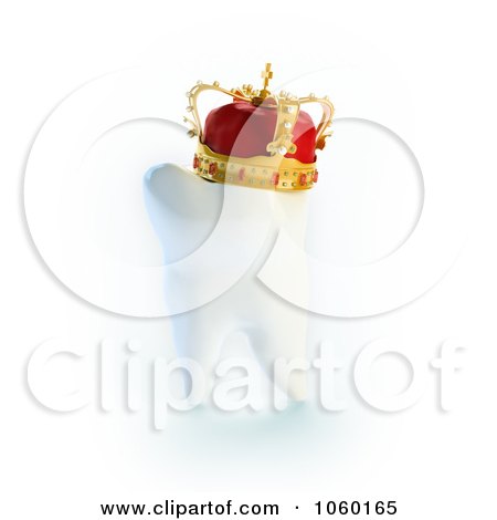 Royalty-Free CGI Clip Art Illustration of a 3d Crown On A Tooth by Mopic