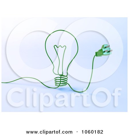 Royalty-Free CGI Clip Art Illustration of a 3d Light Bulb And Cord by Mopic