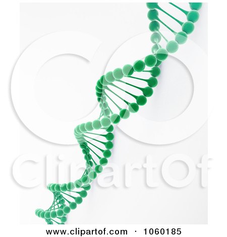 Royalty-Free CGI Clip Art Illustration of a 3d Green DNA Strand by Mopic
