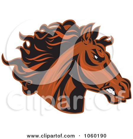 Royalty-Free Vector Clip Art Illustration of a Brown Horse Head Logo - 3 by Vector Tradition SM