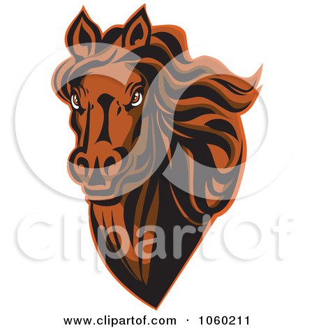 Royalty-Free Vector Clip Art Illustration of a Brown Horse Head Logo - 2 by Vector Tradition SM
