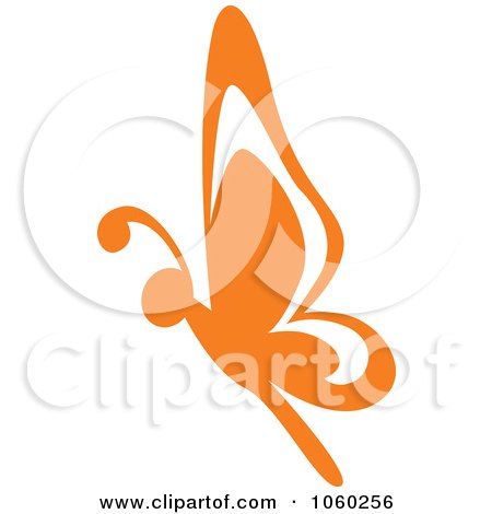 Royalty-Free Vector Clip Art Illustration of an Orange Butterfly Logo - 3 by Vector Tradition SM