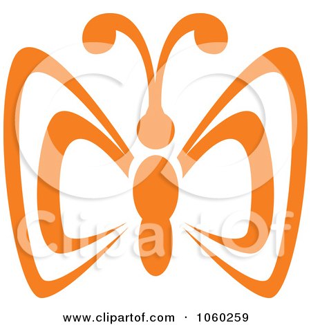 Royalty-Free Vector Clip Art Illustration of an Orange Butterfly Logo - 2 by Vector Tradition SM