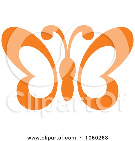 Royalty-Free Vector Clip Art Illustration of an Orange Butterfly Logo - 1 by Vector Tradition SM