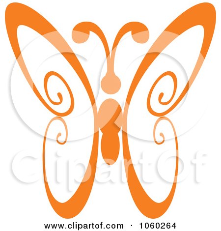 Royalty-Free Vector Clip Art Illustration of an Orange Butterfly Logo - 4 by Vector Tradition SM