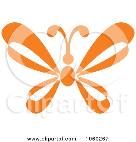 Royalty-Free Vector Clip Art Illustration of an Orange Butterfly Logo - 6 by Vector Tradition SM