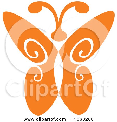 Royalty-Free Vector Clip Art Illustration of an Orange Butterfly Logo - 5 by Vector Tradition SM