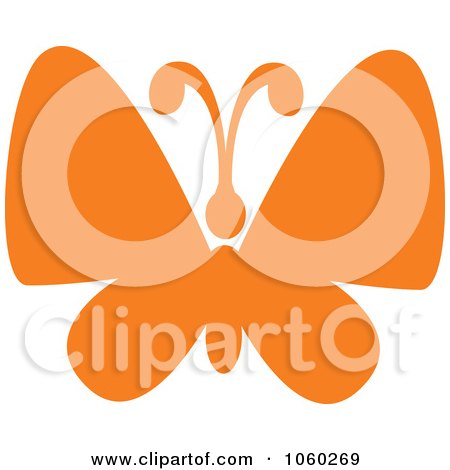 Royalty-Free Vector Clip Art Illustration of an Orange Butterfly Logo - 7 by Vector Tradition SM