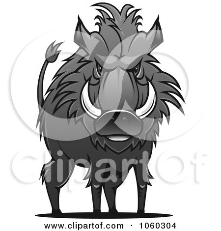 Royalty-Free Vector Clip Art Illustration of a Razorback Boar Logo - 10 by Vector Tradition SM