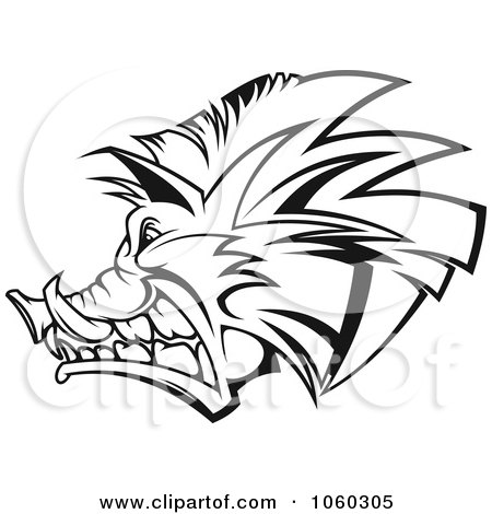 Royalty-Free Vector Clip Art Illustration of a Razorback Boar Logo - 4 by Vector Tradition SM