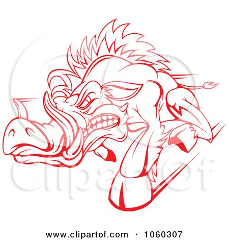 Royalty-Free Vector Clip Art Illustration of a Razorback Boar Logo - 2 by Vector Tradition SM