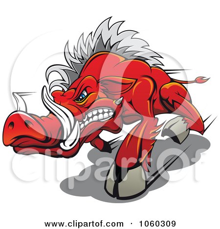 Royalty-Free Vector Clip Art Illustration of a Razorback Boar Logo - 1 by Vector Tradition SM