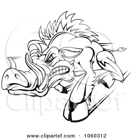 Royalty-Free Vector Clip Art Illustration of a Razorback Boar Logo - 3 by Vector Tradition SM