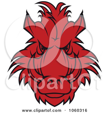 Royalty-Free Vector Clip Art Illustration of a Razorback Boar Logo - 8 by Vector Tradition SM