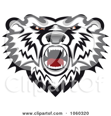 Royalty-Free Vector Clip Art Illustration of a Mad Bear Logo - 1 by Vector Tradition SM