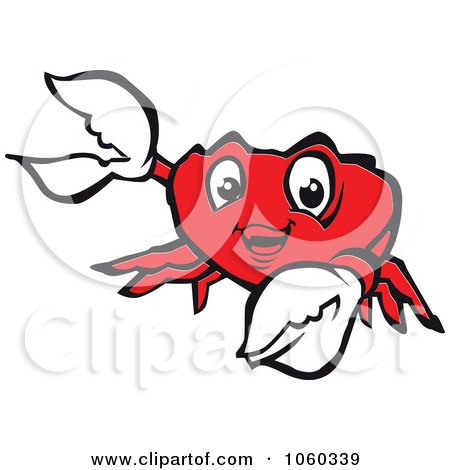 Royalty-Free Vector Clip Art Illustration of a Red Crab Logo - 2 by Vector Tradition SM