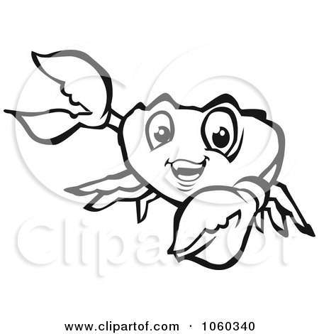 Royalty-Free Vector Clip Art Illustration of a Black And White Crab Logo - 4 by Vector Tradition SM