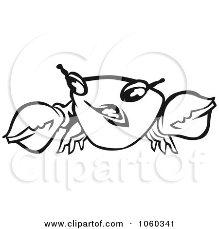 Royalty-Free Vector Clip Art Illustration of a Black And White Crab Logo - 3 by Vector Tradition SM