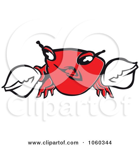 Royalty-Free Vector Clip Art Illustration of a Red Crab Logo - 1 by Vector Tradition SM